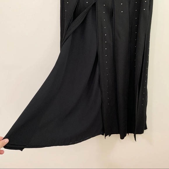 NWT GUESS Black Studded Lita Flyaway Midi Skirt - Picture 5 of 10